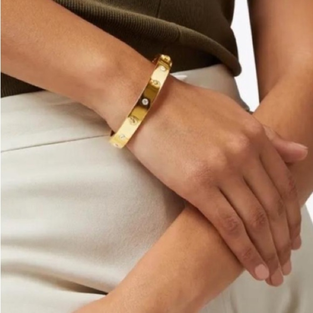 NWT Kurt Geiger London Gold Eagle Crystal Hinged Bangle Designer Statement - Picture 8 of 8